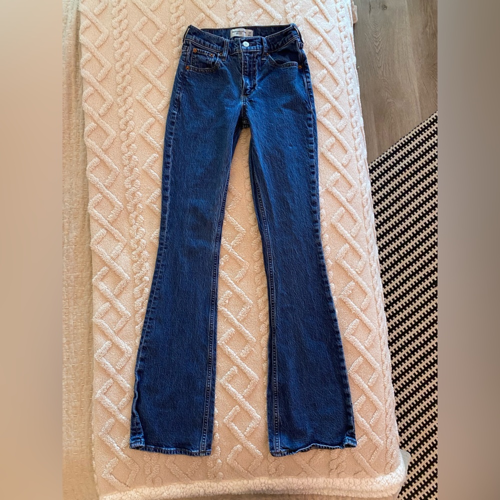 Abercrombie & Fitch Women’s Mid Rise Bootcut Jeans in Dark